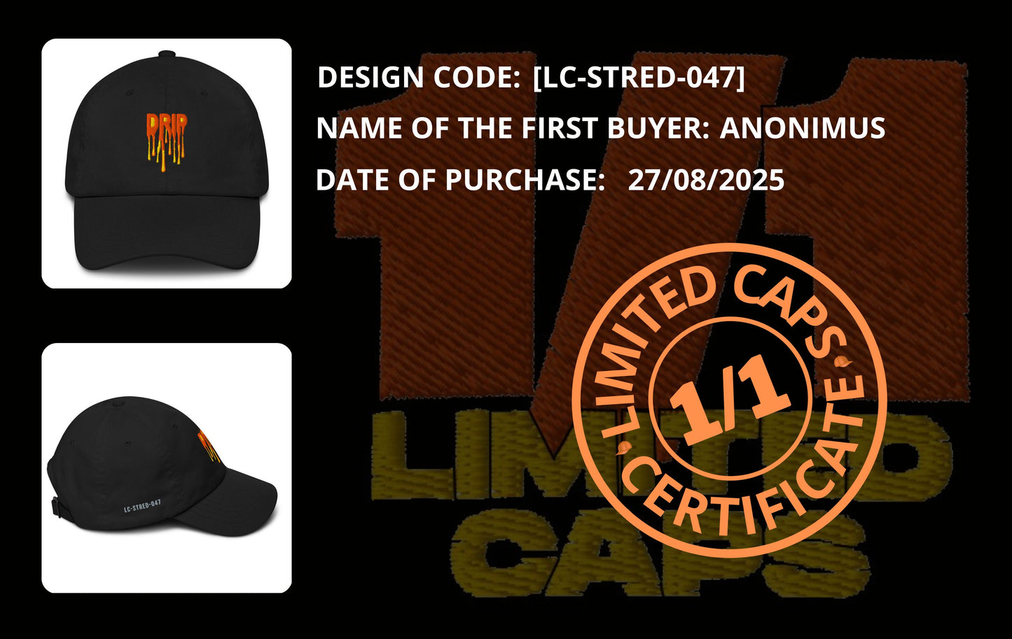 CAP DATA AND CERTIFICATE [LC-STRED-047]