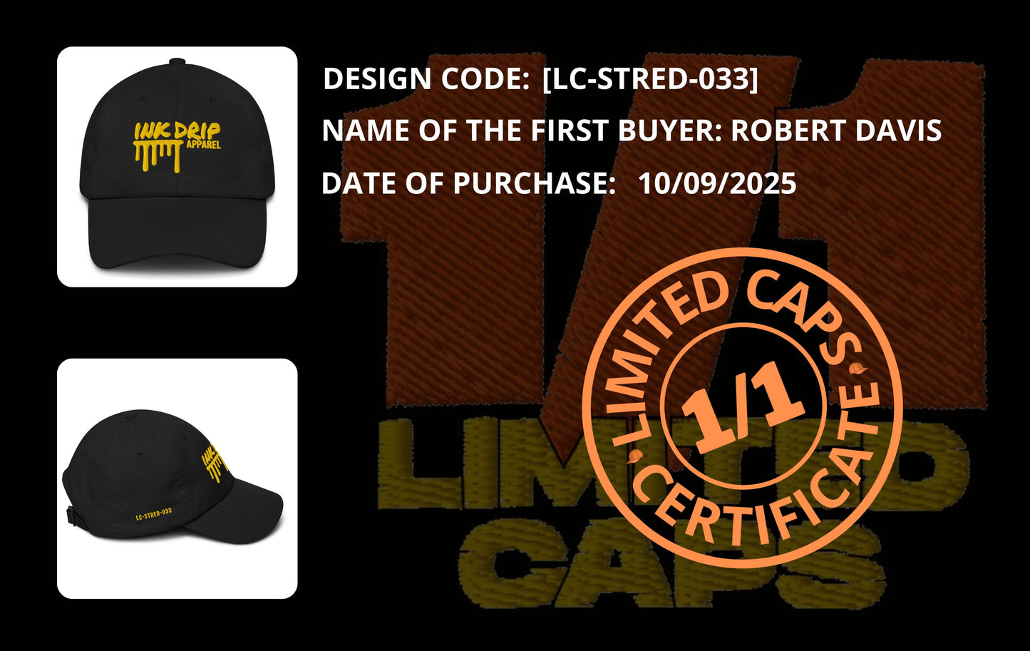 CAP DATA AND CERTIFICATE [LC-STRED-033]